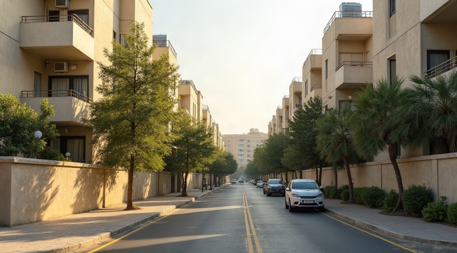 רחוב מגורים ותיק ברמת גן עם בנייני דירות משנות החמישים