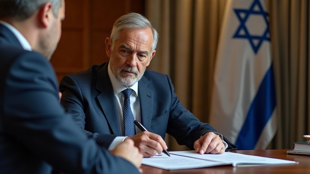 לקוח חותם על מסמך ייפוי כוח נוטריוני מול פקיד קונסולרי בשגרירות ישראל