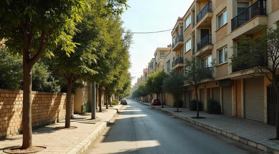 רחוב מגורים ברמת גן הוותיקה עם בנייני דירות ועצים בשעות הצהריים